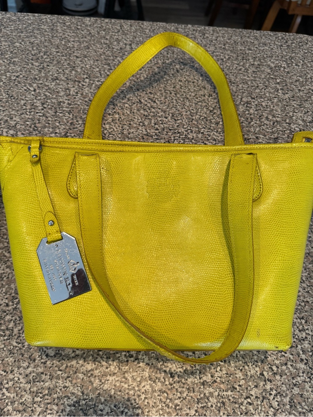 Lauren Ralph Lauren Vibrant Yellow Textured Tote
